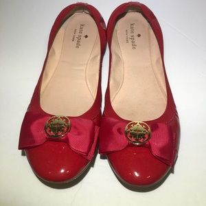 KATE SPADE red flats size 9.5 gently used